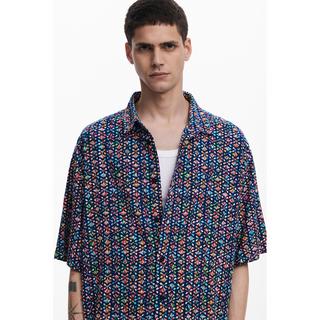 Desigual Kurzarmhemd mit geometrischer Stickerei  