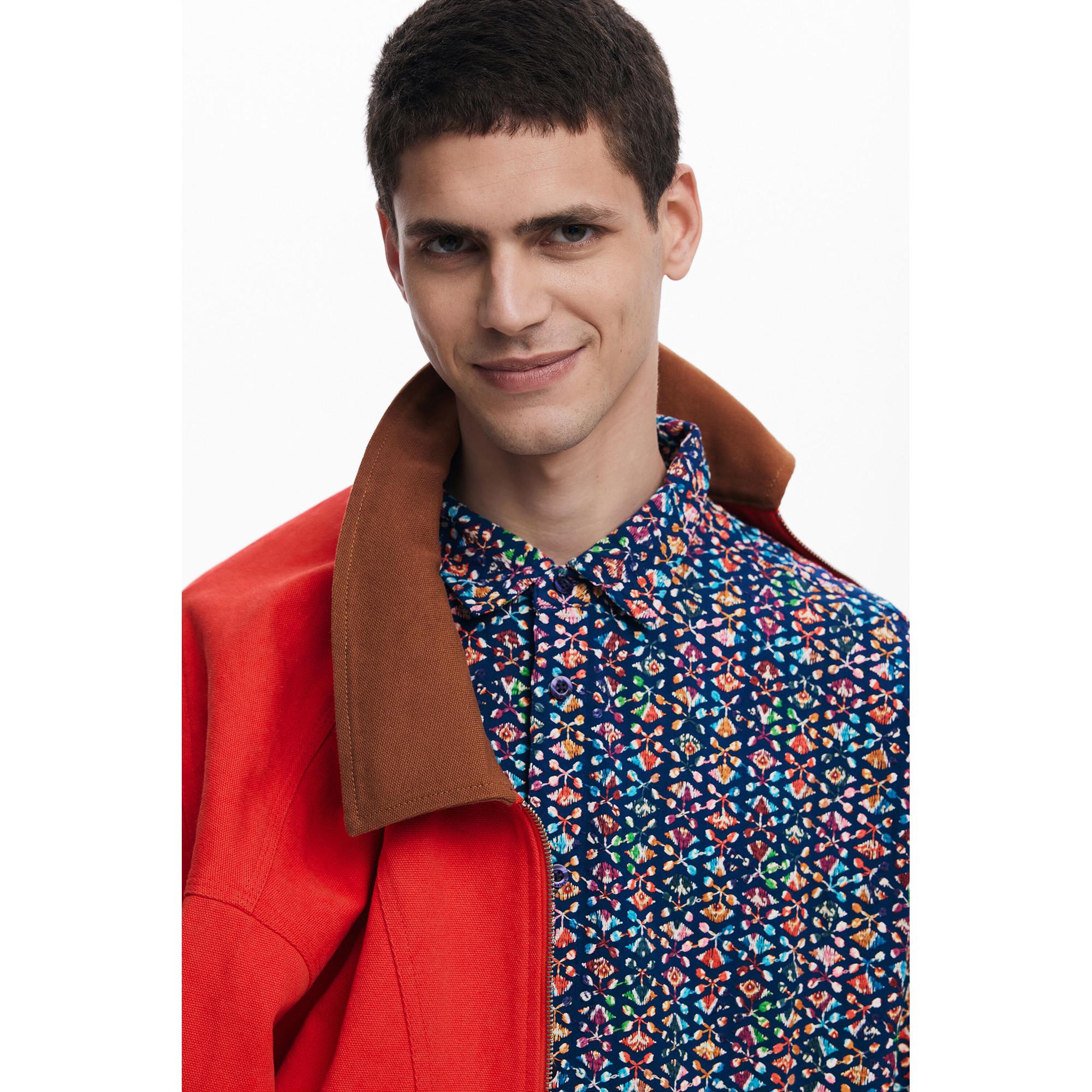 Desigual Kurzarmhemd mit geometrischer Stickerei  