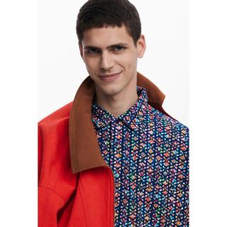 Desigual Kurzarmhemd mit geometrischer Stickerei  