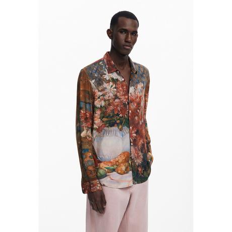 Desigual Impressionistisches Karomuster Langarm Top  