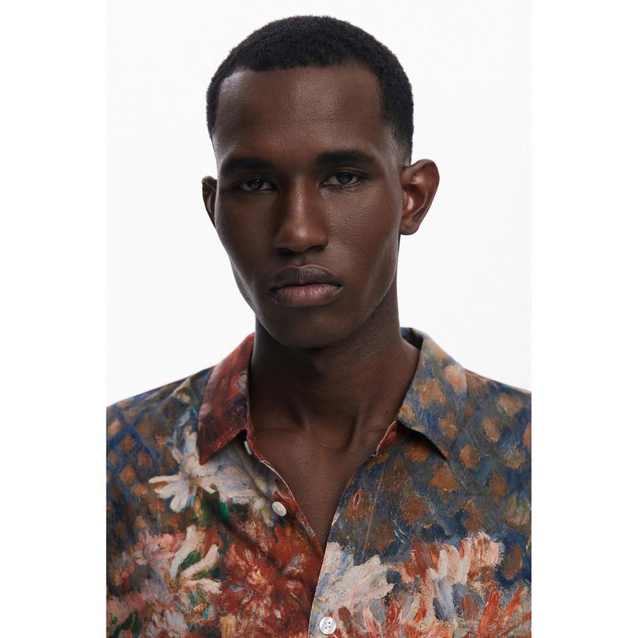 Desigual Impressionistisches Karomuster Langarmhemd  