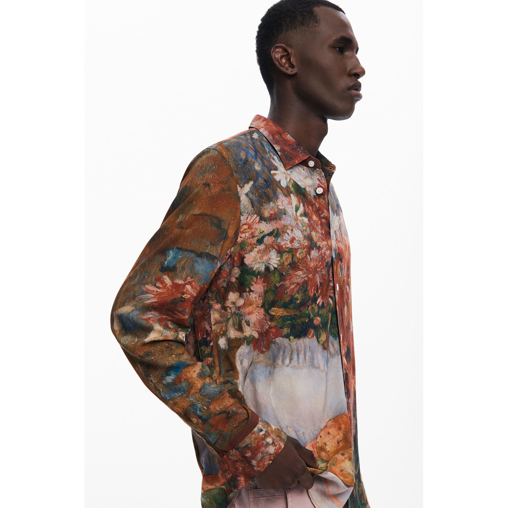 Desigual Impressionistisches Karomuster Langarm Top  