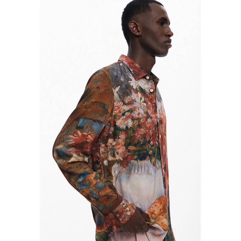 Desigual Impressionistisches Karomuster Langarmhemd  