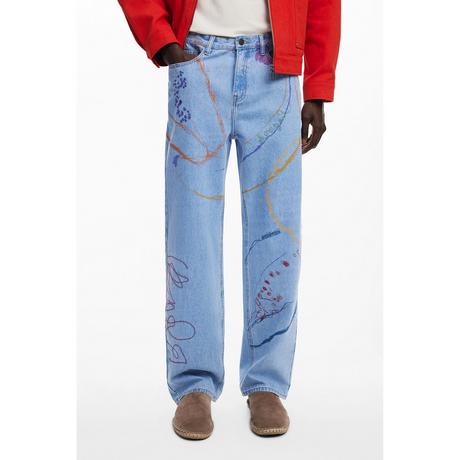 Desigual Relaxed Loose Fit Jeans mit Abstraktem Print  