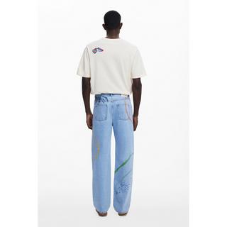 Desigual Relaxed Loose Fit Jeans mit Abstraktem Print  