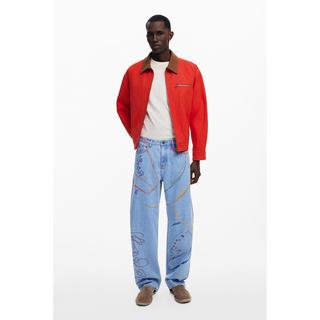 Desigual Relaxed Loose Fit Jeans mit Abstraktem Print  