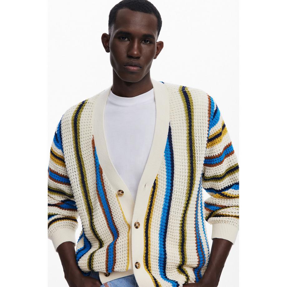 Desigual Gestreifter Button-Up Cardigan  