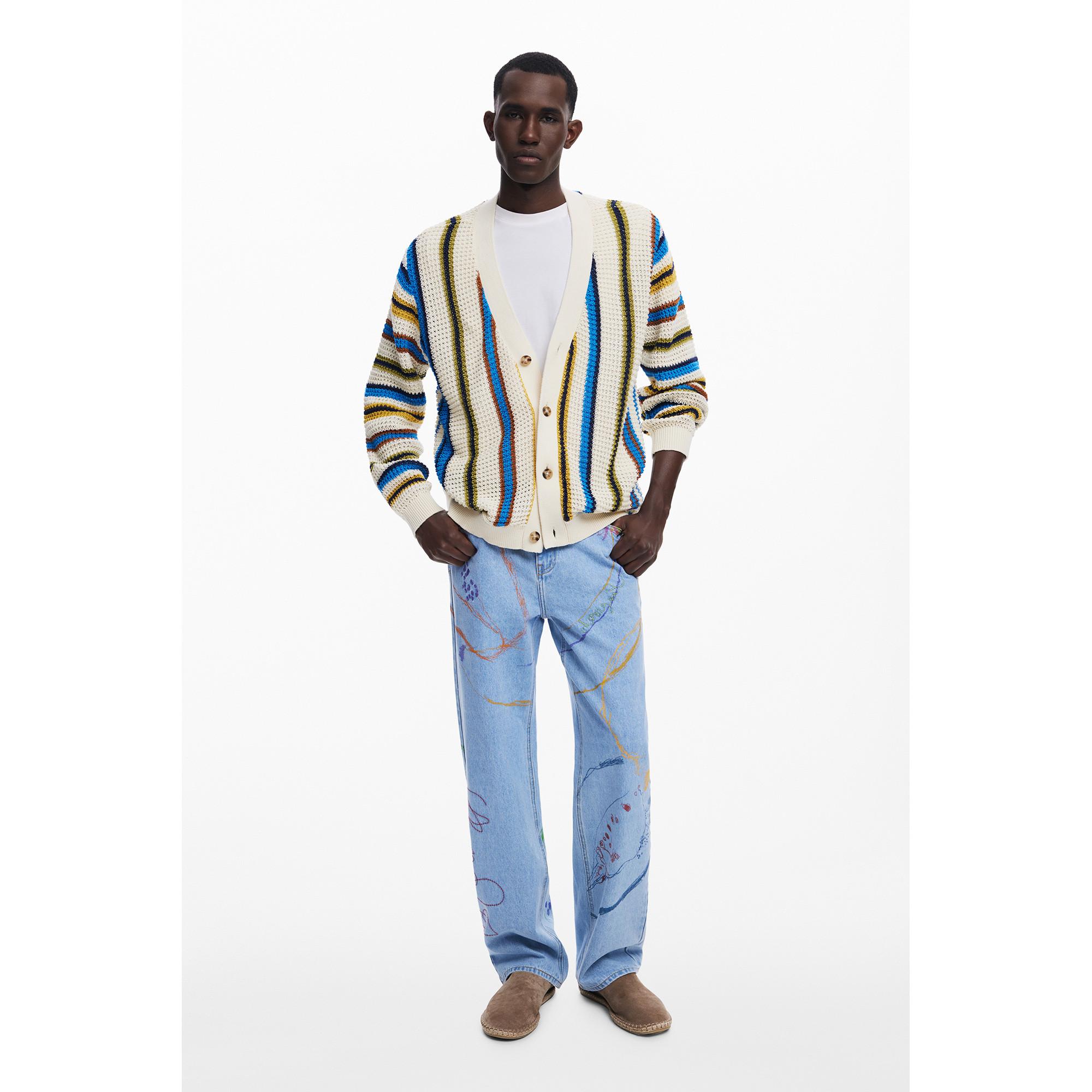 Desigual Gestreifter Strick Cardigan  
