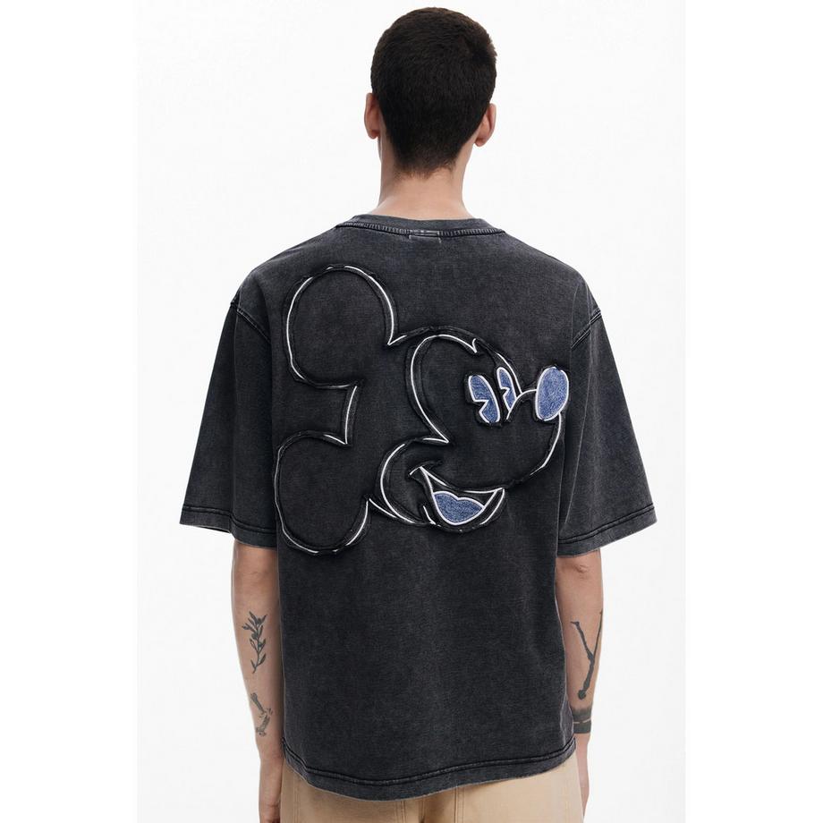 Desigual Mickey Mouse Patchwork T-Shirt en Denim  
