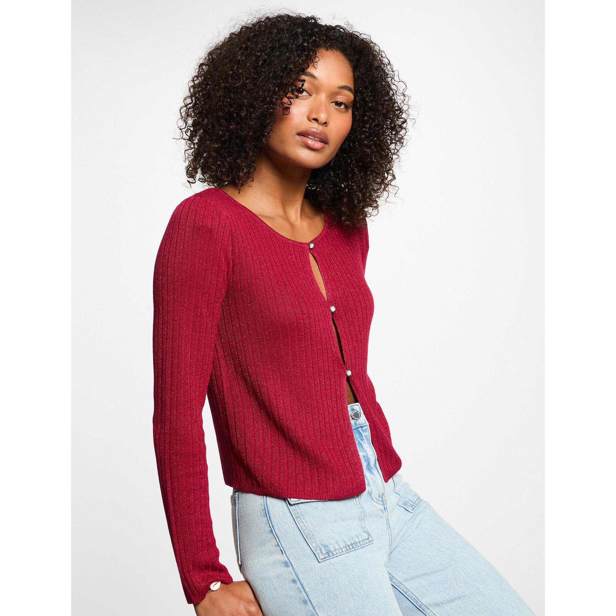 MORGAN Gerippter Strick Cardigan  