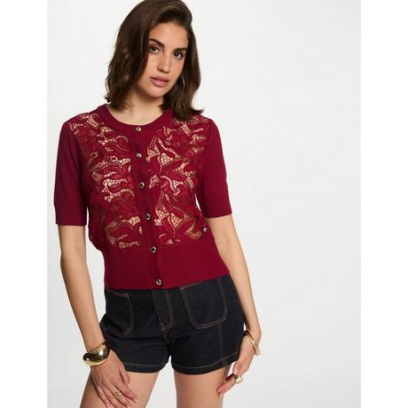 MORGAN Kurzarm Spitzen Cardigan  