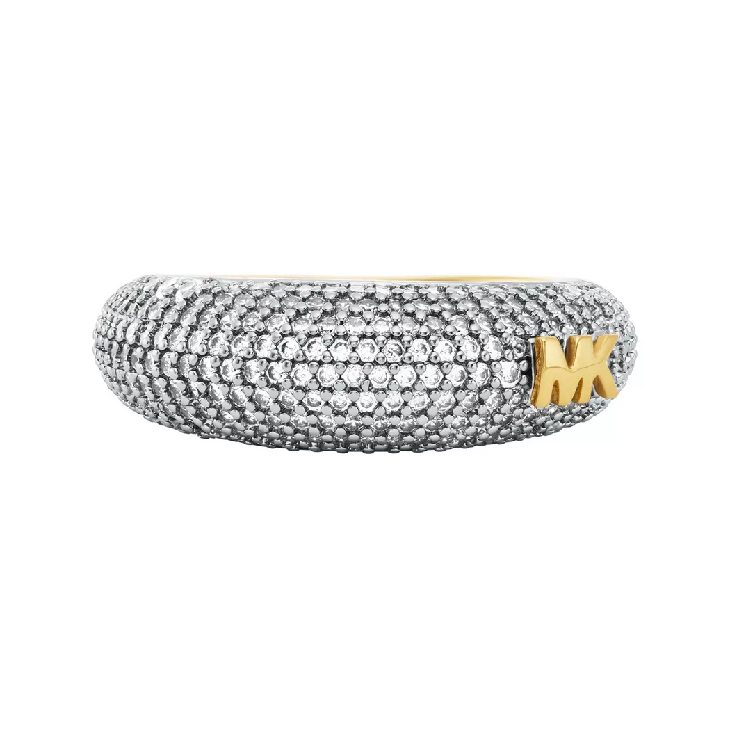 Fingerring MICHAEL KORS "Schmuck Geschenk Metall Ring PREMIUM" Gr. 17,5, gold (gelbgoldfarben), Fingerringe, Damen, 17,5,mit Zirkonia, Metall, 3mm, Fingerring, wahlweise mit oder ohne Zirkonia