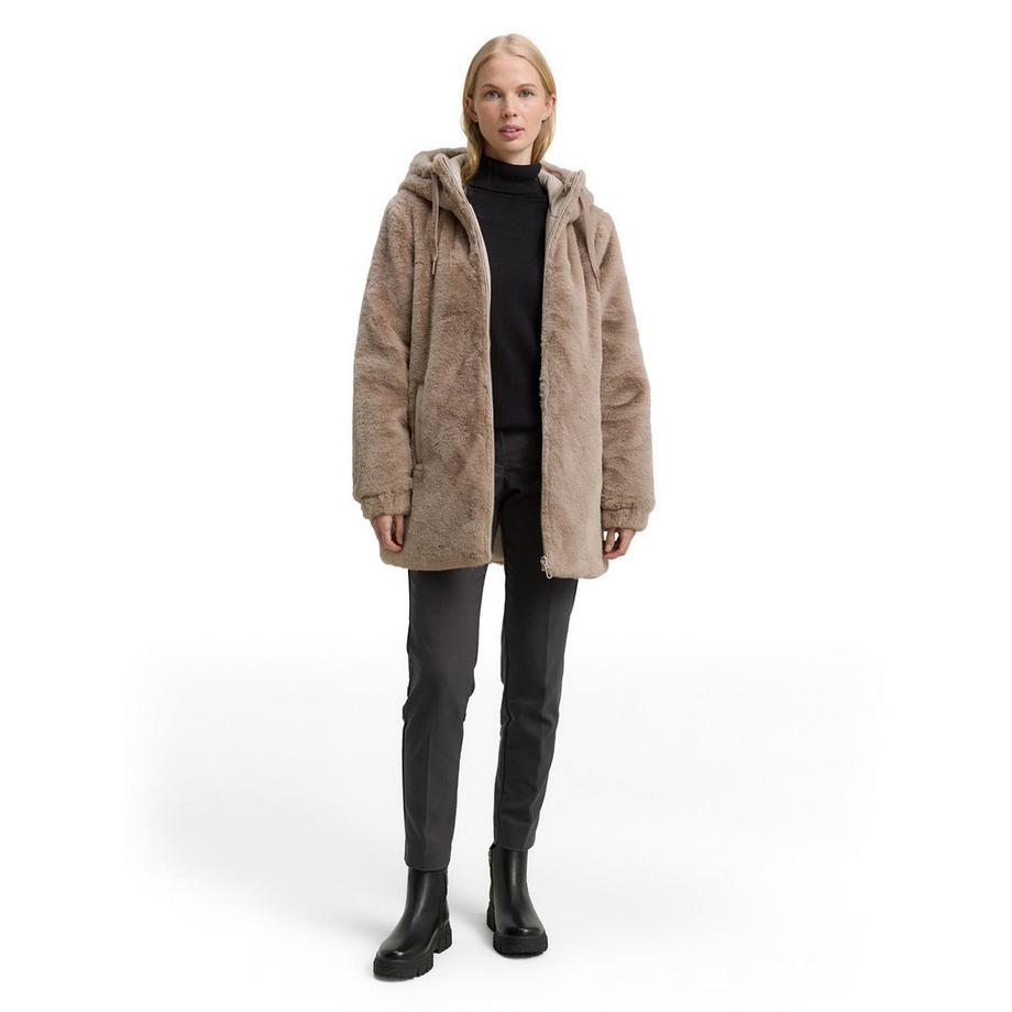 TOM TAILOR Manteau réversible en fausse fourrure  