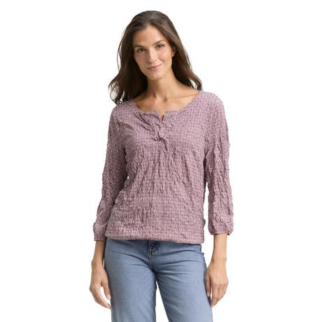 TOM TAILOR Gemusterte Henley 3/4 Arm Bluse  