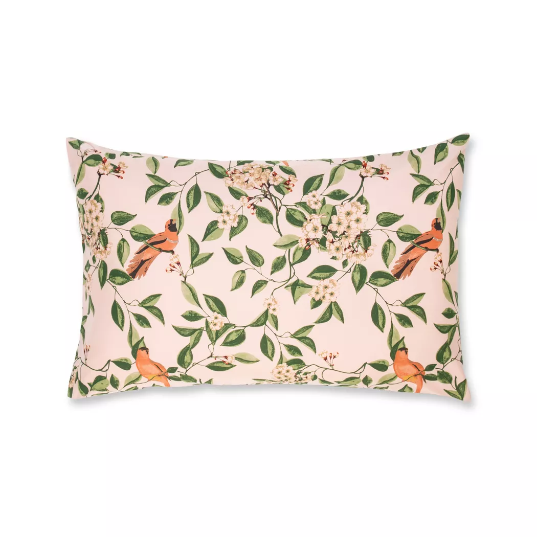 Manor - Kissenbezug, Bidosa Floraler Satin Kissenbezug, 60 x 90 cm, Rosa