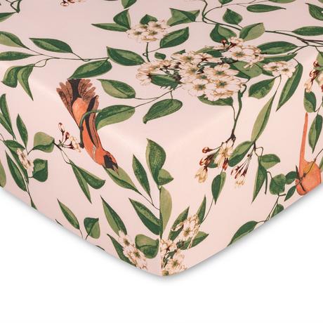 Manor Bidosa Lenzuolo Jersey Stampa Floreale e Uccelli  