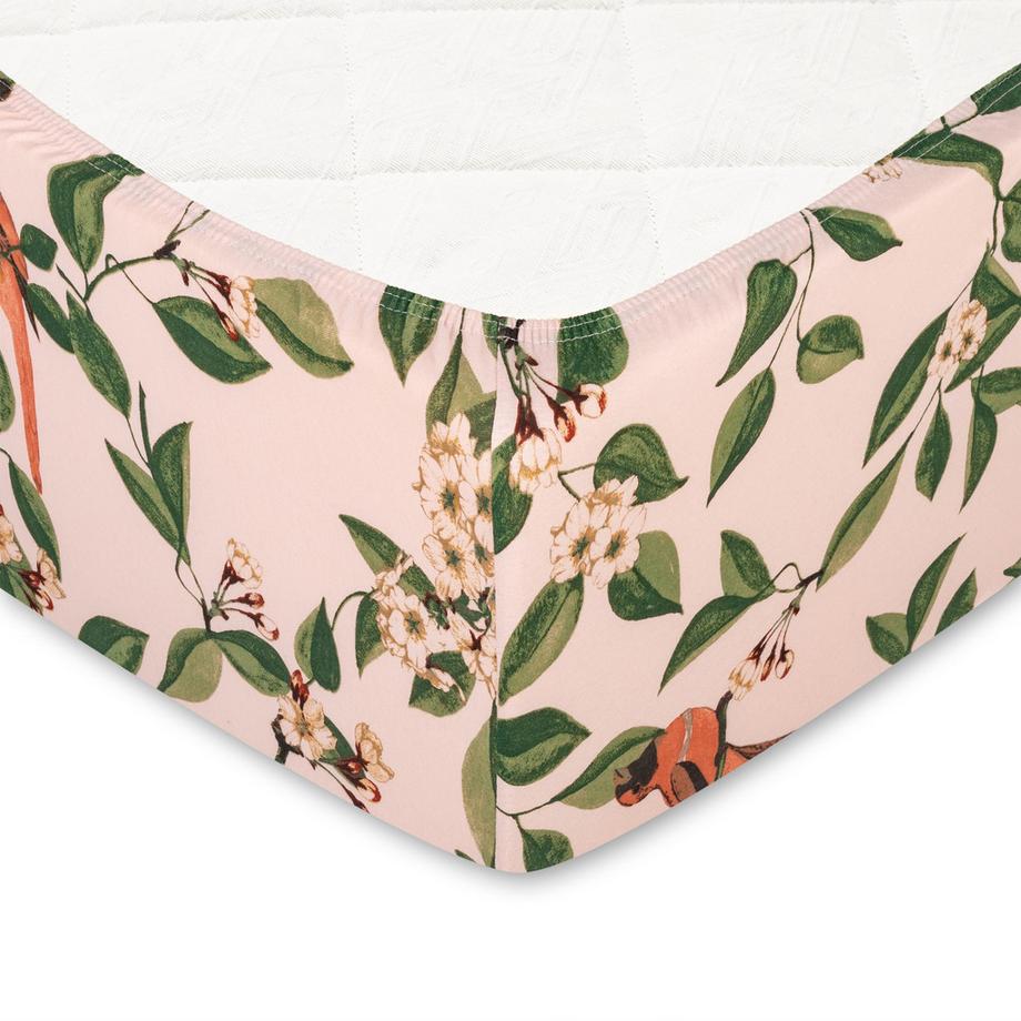 Manor Bidosa Lenzuolo Jersey Stampa Floreale e Uccelli  