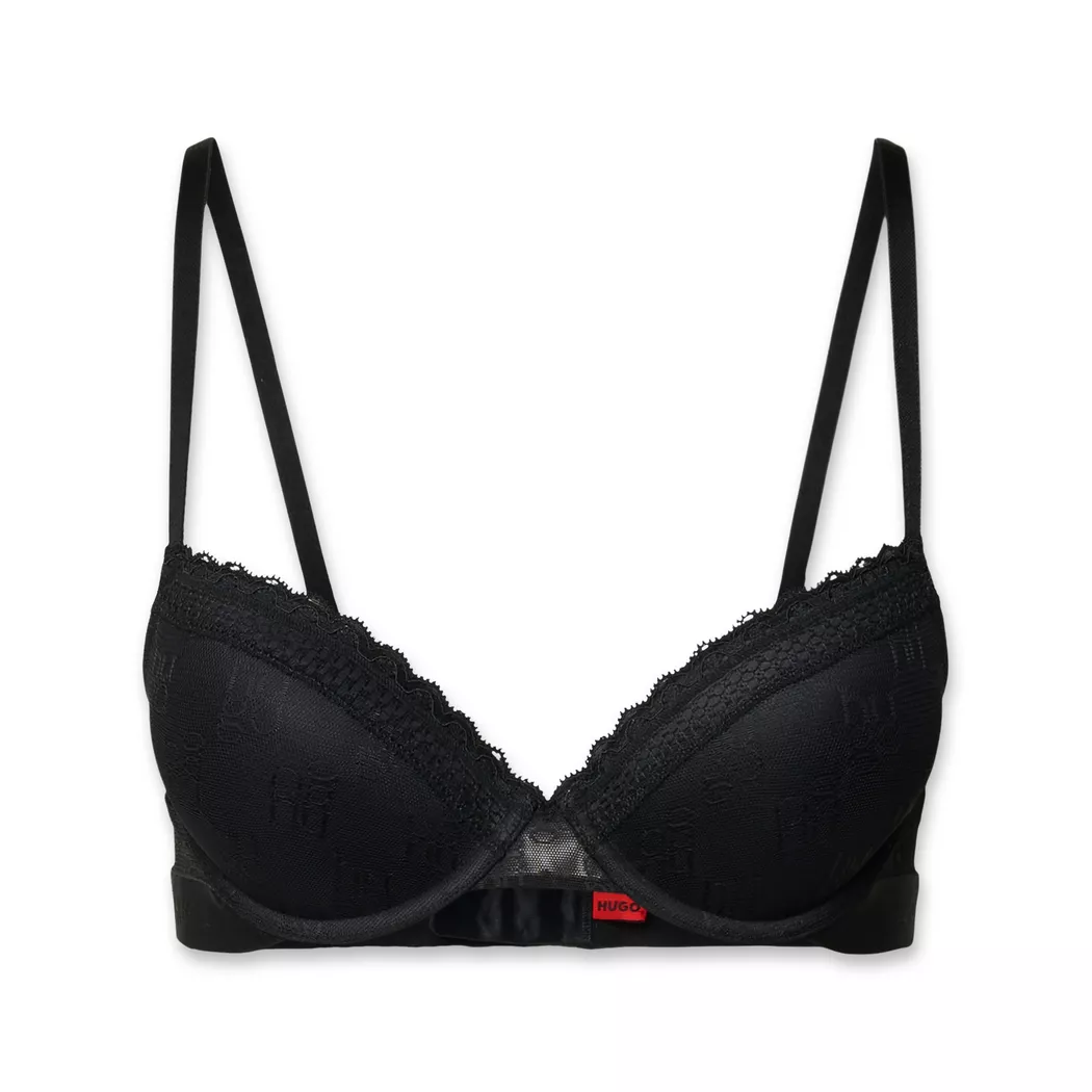 Hugo - BH mit Push up Effekt, für Damen, Black, Größe 80C 2
