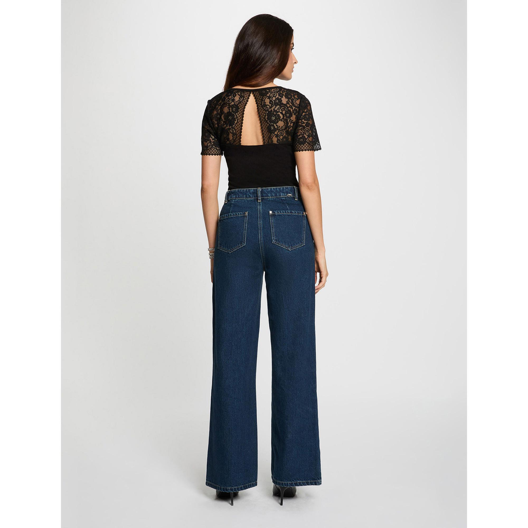 MORGAN Spitzen Kurzarm Bluse  