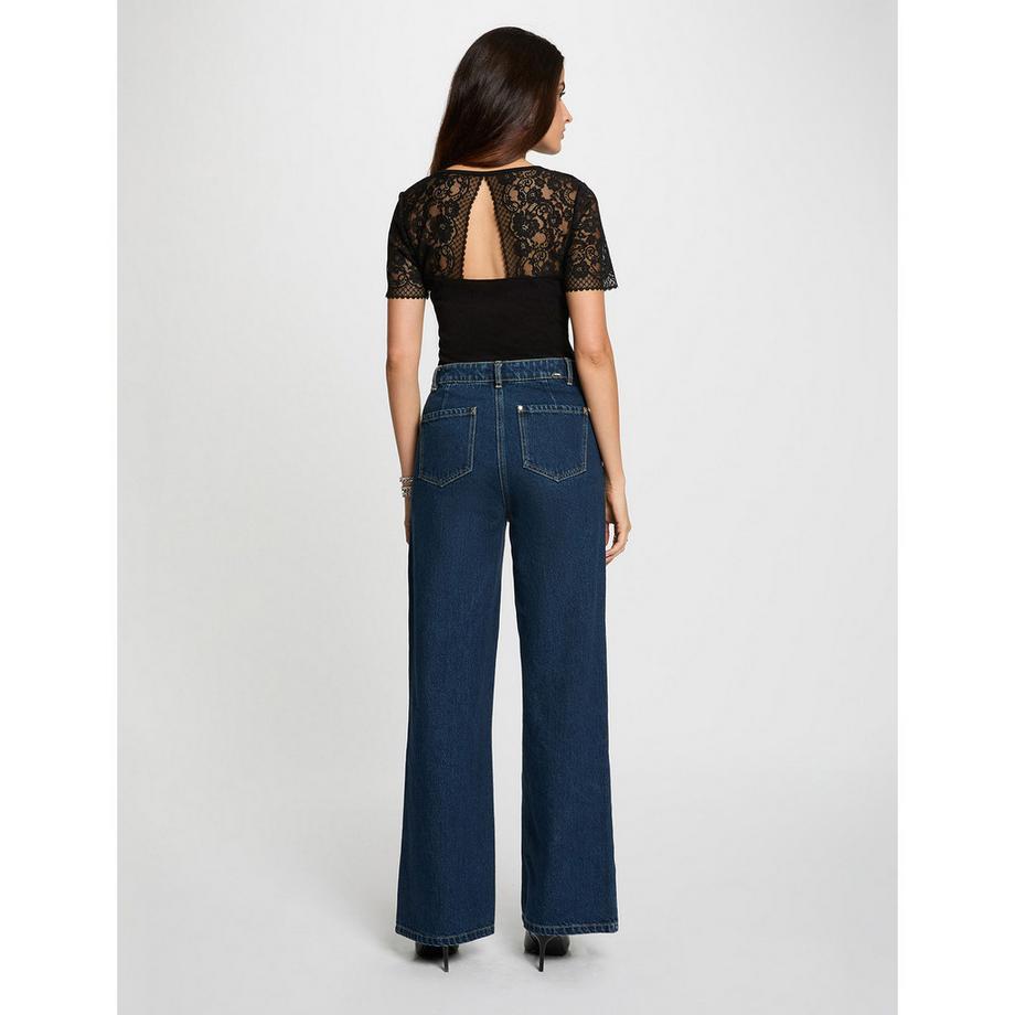 MORGAN Chemisier Court Manches Dentelle  