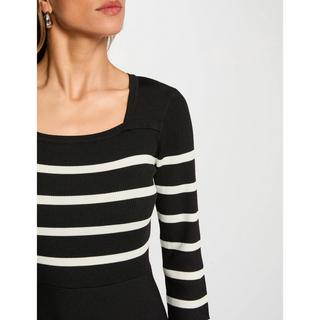 MORGAN Vestito Mini in Maglia a Righe Scollo Quadrato  