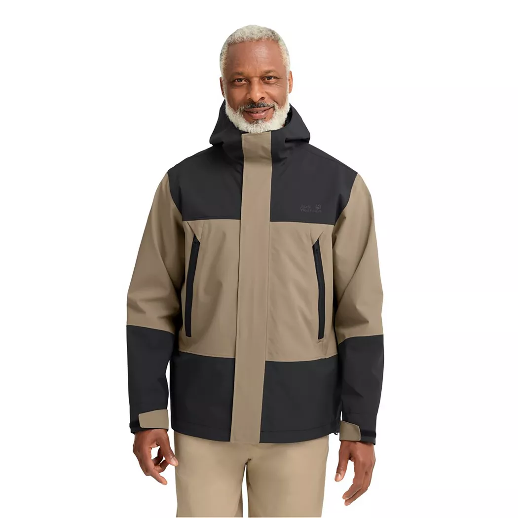 Funktionsjacke JACK WOLFSKIN "ONERA 2L JKT M", Herren, Gr. L (52), hazelwood, Obermaterial: 100% POLYESTER. Futter: 100% POLYESTER, Jacken Funktionsjacke