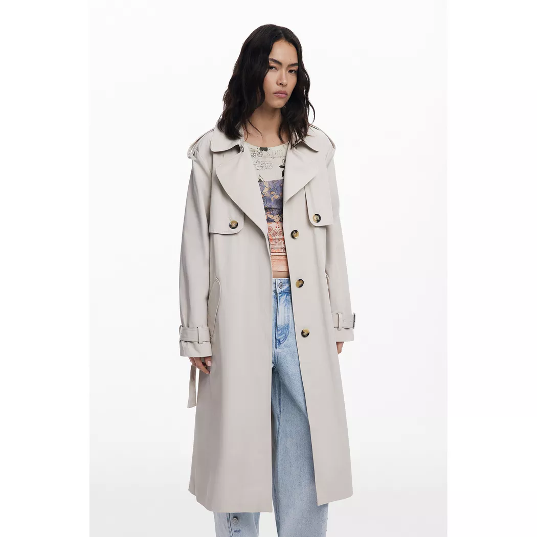 Desigual Trench bicolore amovible BROWN L female 2