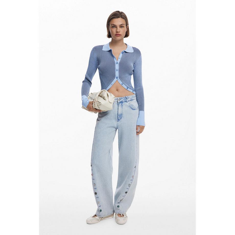 Desigual Gestreifter Langarm Cardigan  