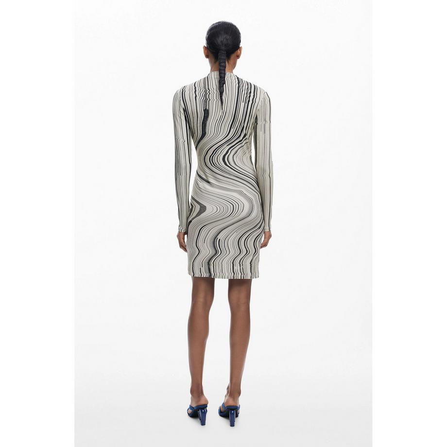 Desigual Robe Courte Manches Longues Motif Tourbillon  