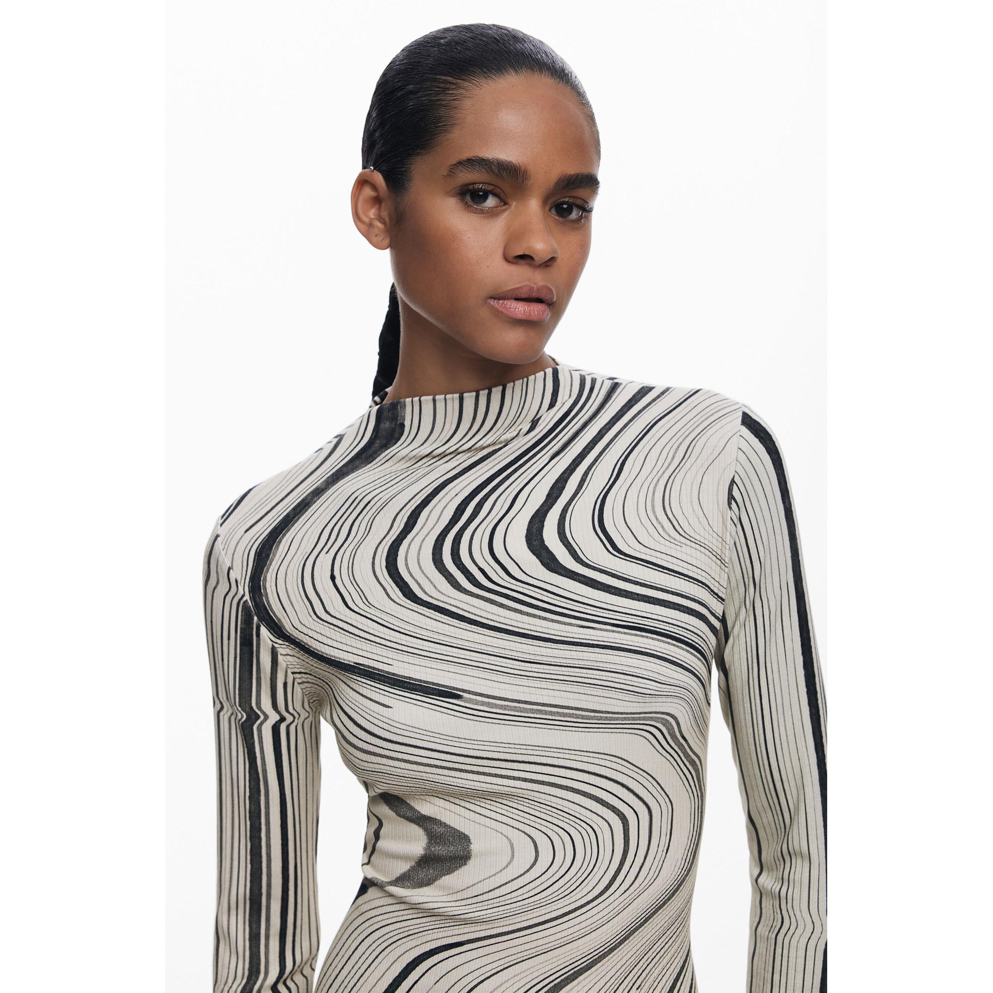 Desigual Mini Kleid mit Wellenstreifenmuster  