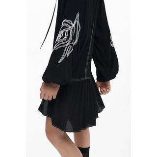 Desigual Robe Mini Manches Longues Brodé  