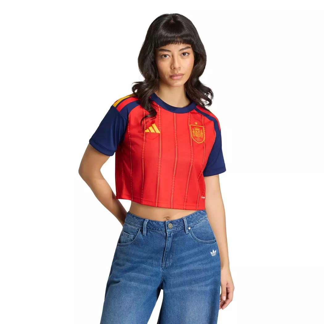 Adidas Spain 26/27 Home Women Cropped T-Shirt Vivid Red S