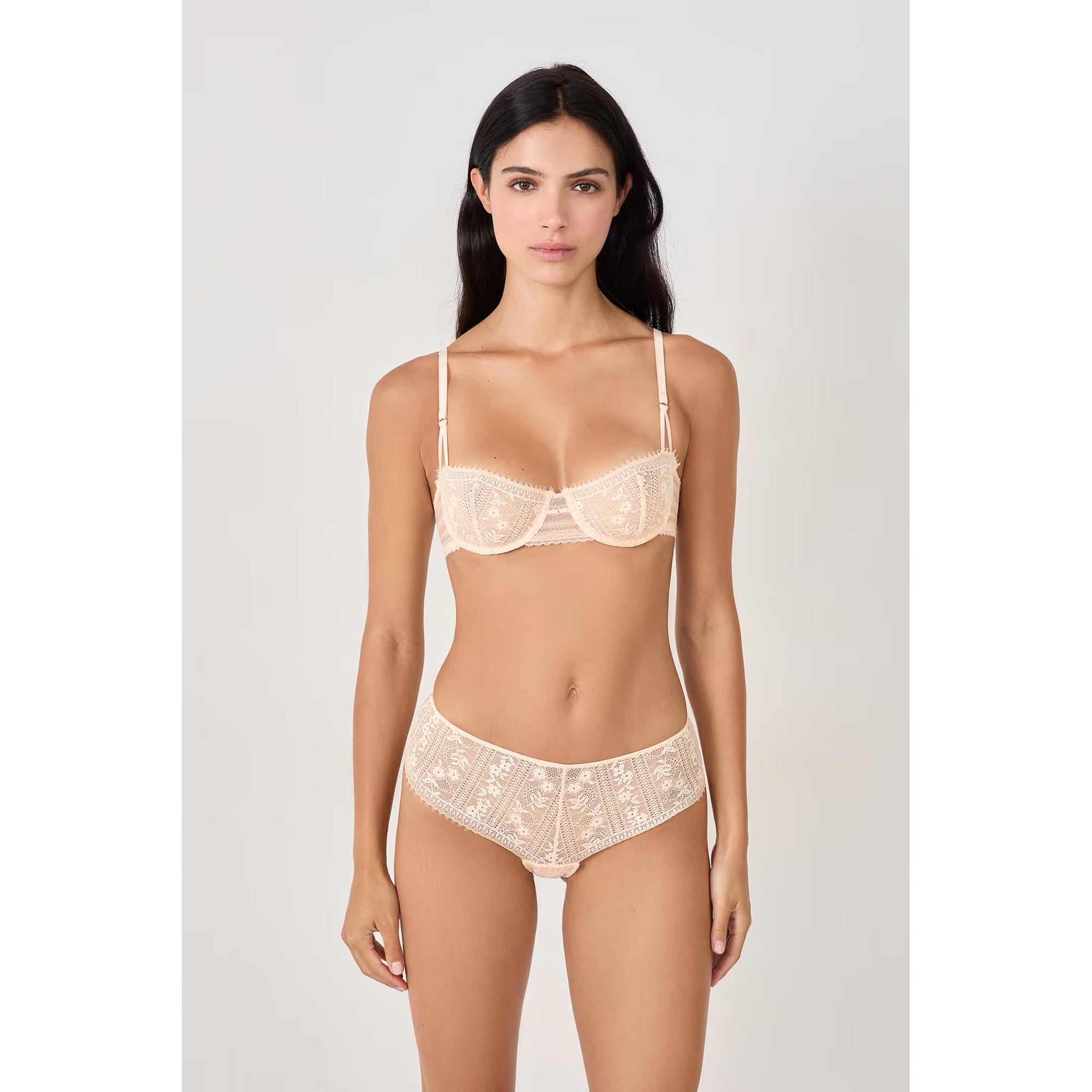 Etam Soutien-gorge balconnet dentelle florale rayé  