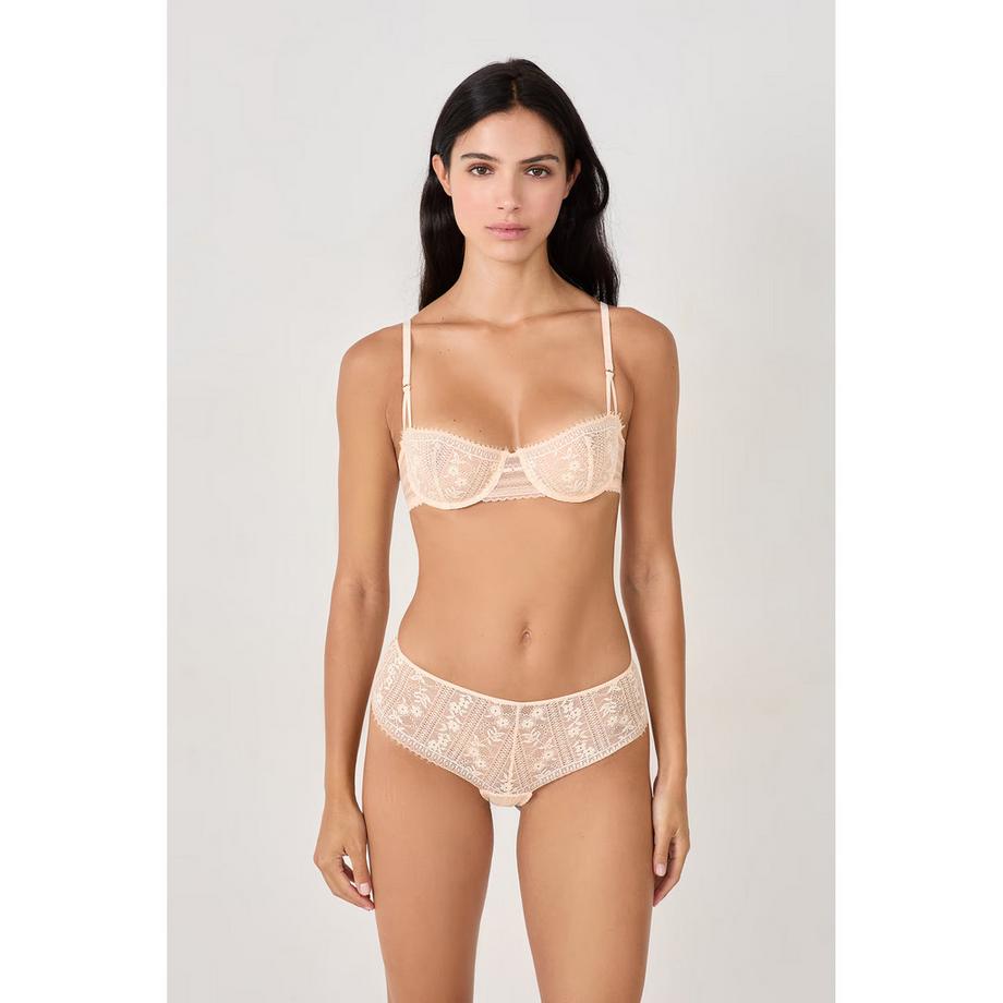 Etam Balconette BH Blumen Spitze Gestreift  