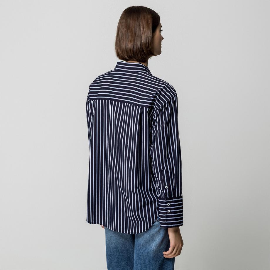 Gina Tricot Gestreifte Regular Fit Langarmbluse  