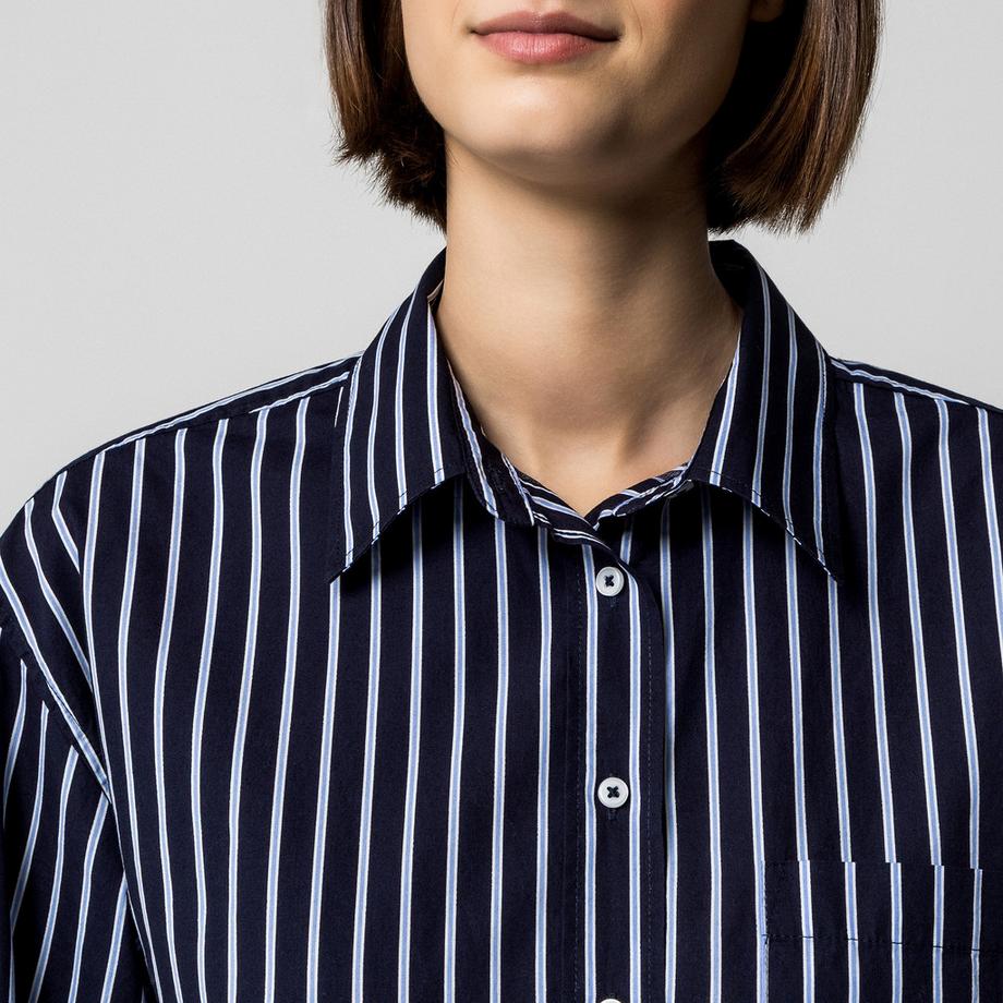 Gina Tricot Gestreifte Regular Fit Langarmbluse  