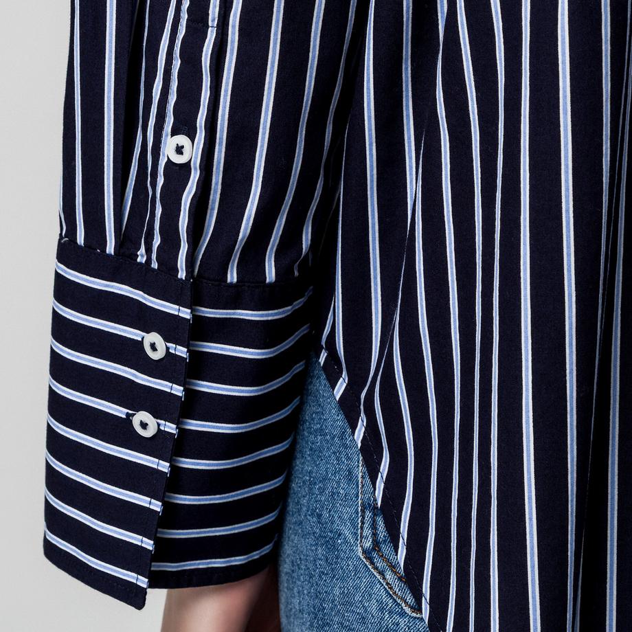 Gina Tricot Gestreifte Regular Fit Langarmbluse  