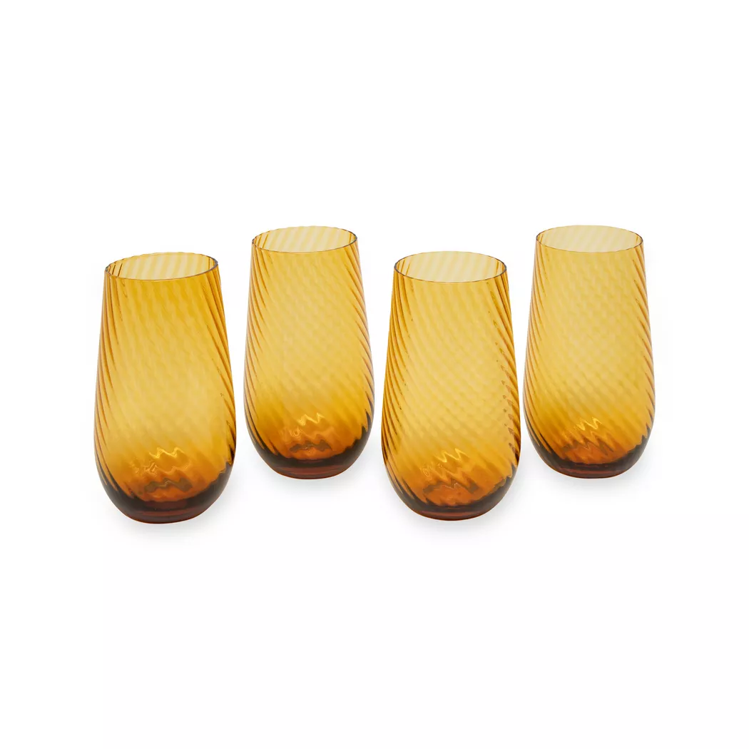 Manor - Longdrinkglas, 4 Stück, 540 ml, Gelb