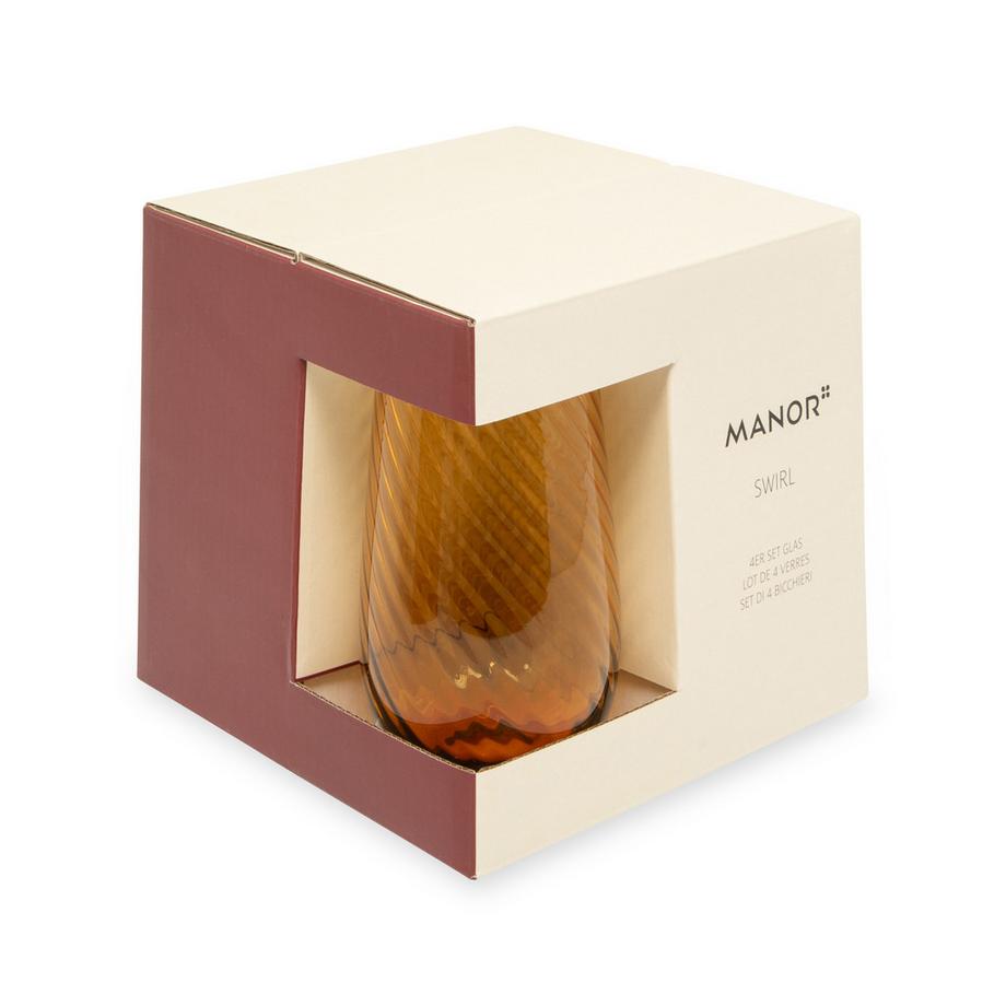 Manor Verres à long drink, 4 pièces Swirl 