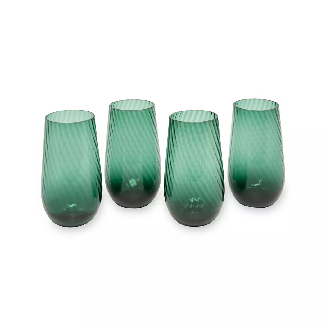 Manor Long Drink Glass 4 Pieces 540ml Petroleum Blue