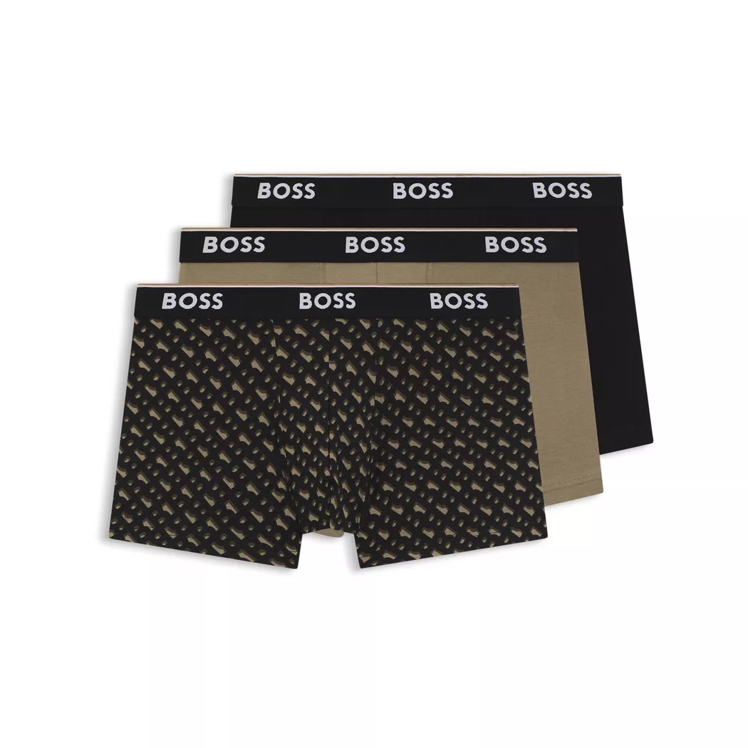 Boss Boxers Power Desig Trunk 10276514 3 Unités Open Brown XL Homme
