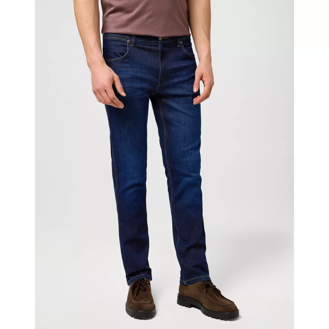 Straight-Jeans WRANGLER "GREENSBORO FREE TO STRETCH", Herren, Gr. 33, Länge 30, rustic navy, Denim/Jeans, Obermaterial: 75% Baumwolle, 23% Polyester, 2% Elasthan, straight fit lang, Jeans Straight-Jeans, Free to stretch material
