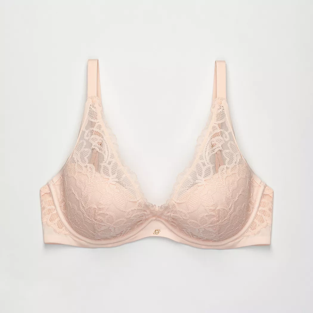 Boss - Bügelloser BH, unwattiert, für Damen, Puderrosa, Größe 90/D