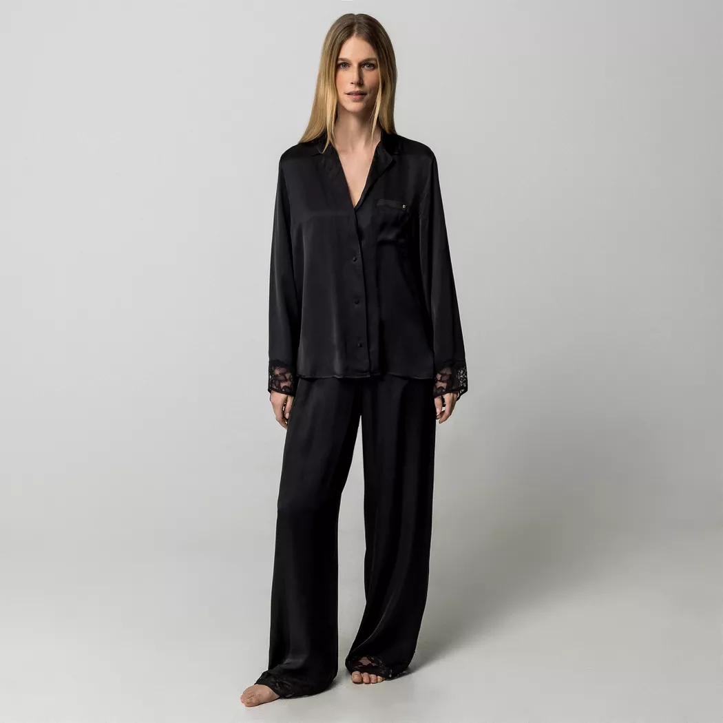 Boss - Pyjama-Set, langarm, M, Black