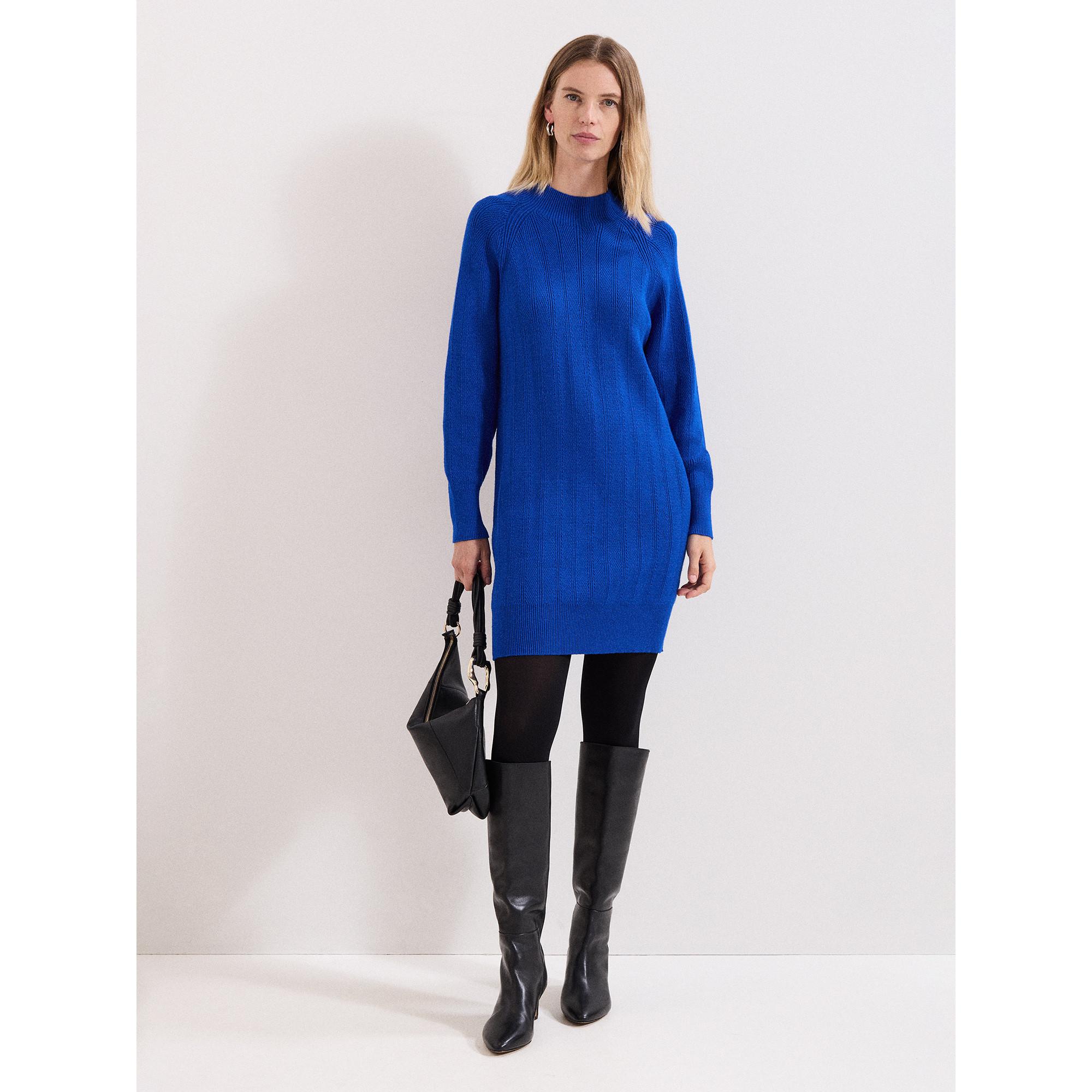 Phase Eight Vestito Mini Maniche Lunghe Lavorato a Maglia  