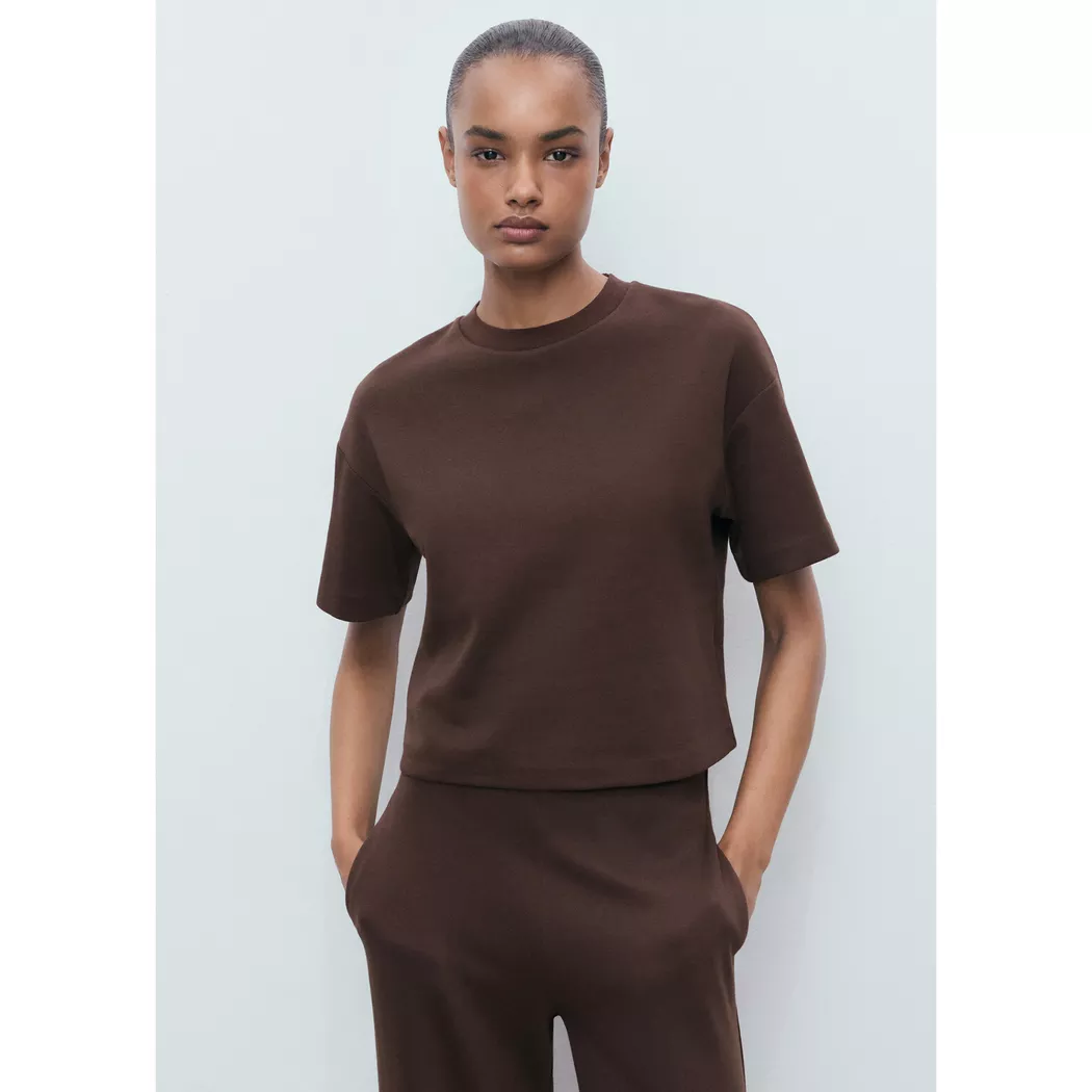 Mango - T-Shirt, für Damen, Light Beige, Größe M 3