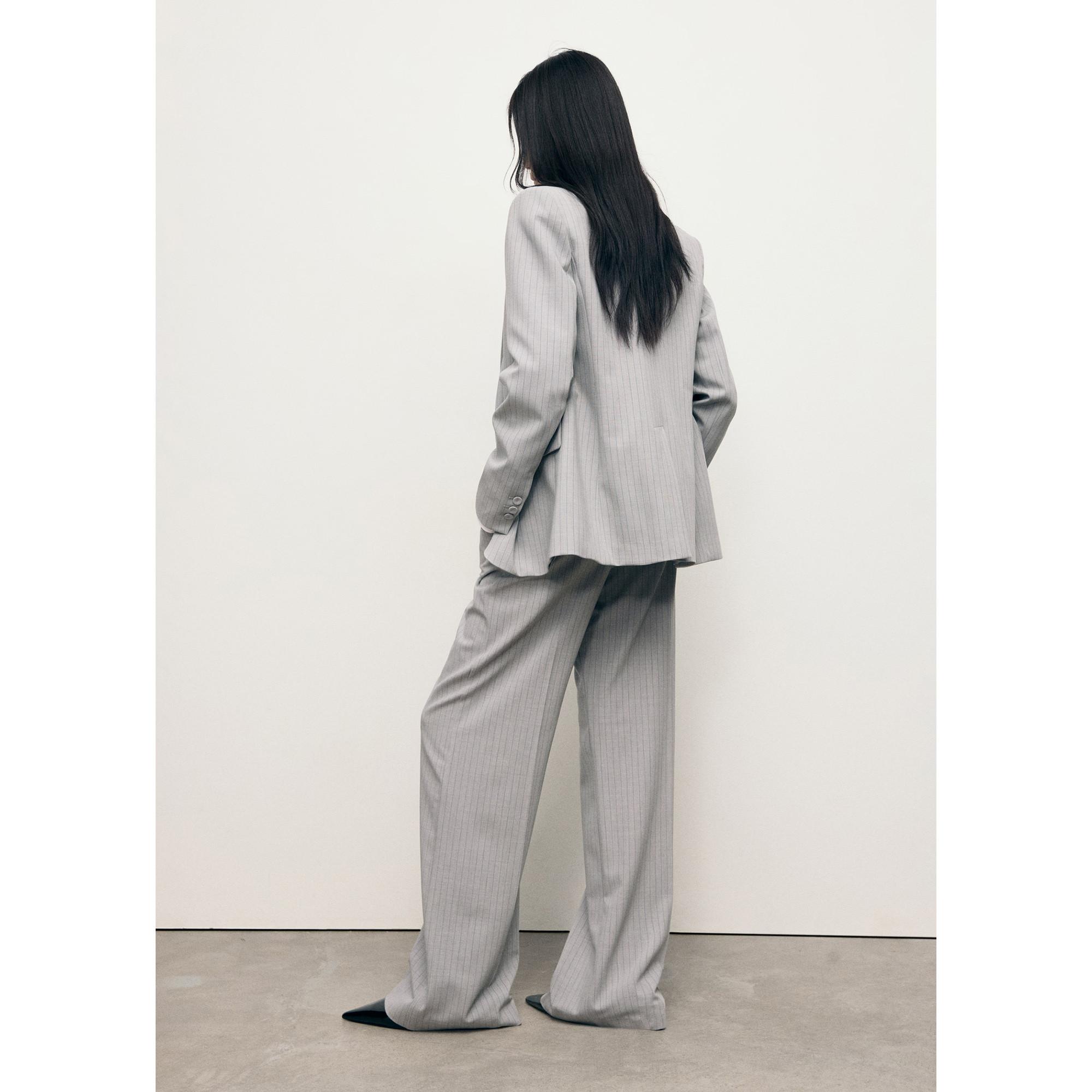 MANGO BOWERY Nadelstreifen Straight Fit Anzughose  