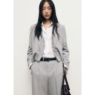 MANGO BOWERY Nadelstreifen Straight Fit Anzughose  