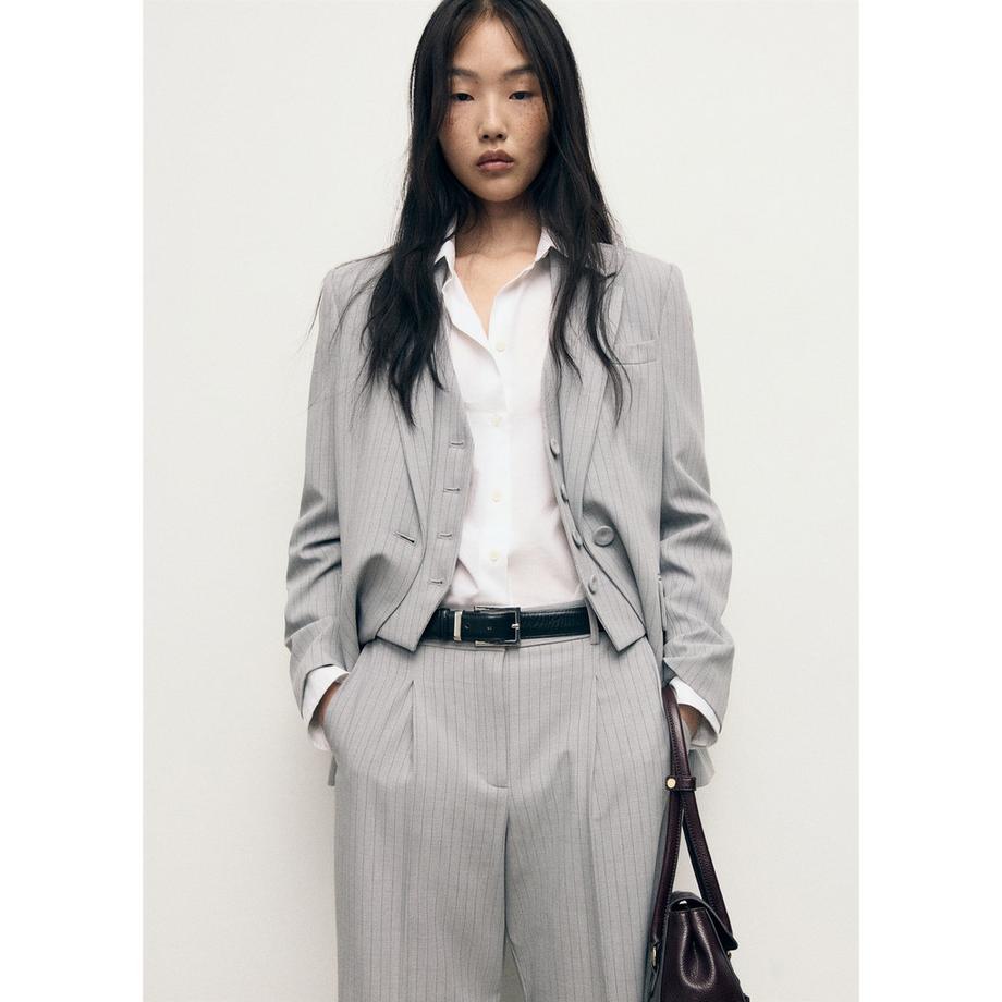 MANGO BOWERY Pantaloni da completo a righe Straight Fit  