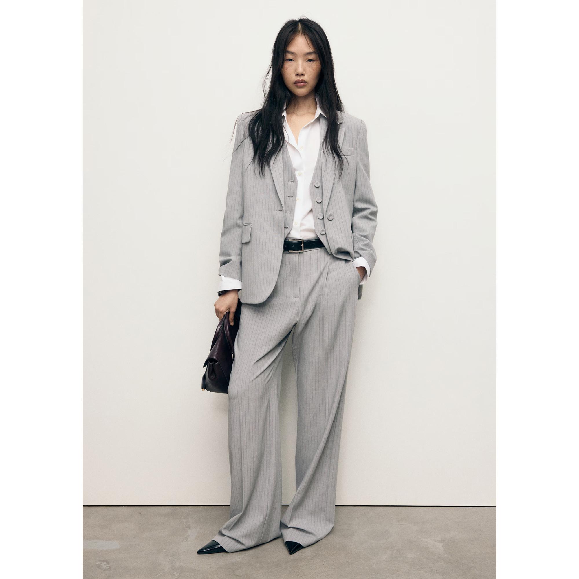 MANGO BOWERY Nadelstreifen Straight Fit Anzughose  